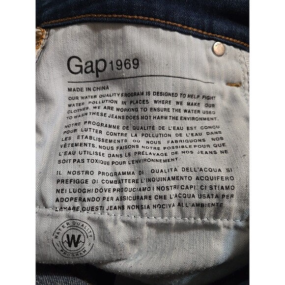 GAP 1969 Denim Midi Front Slit Stretch Jean Western Cowgirl Skirt Size 28 - Picture 8 of 9